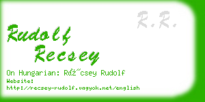 rudolf recsey business card